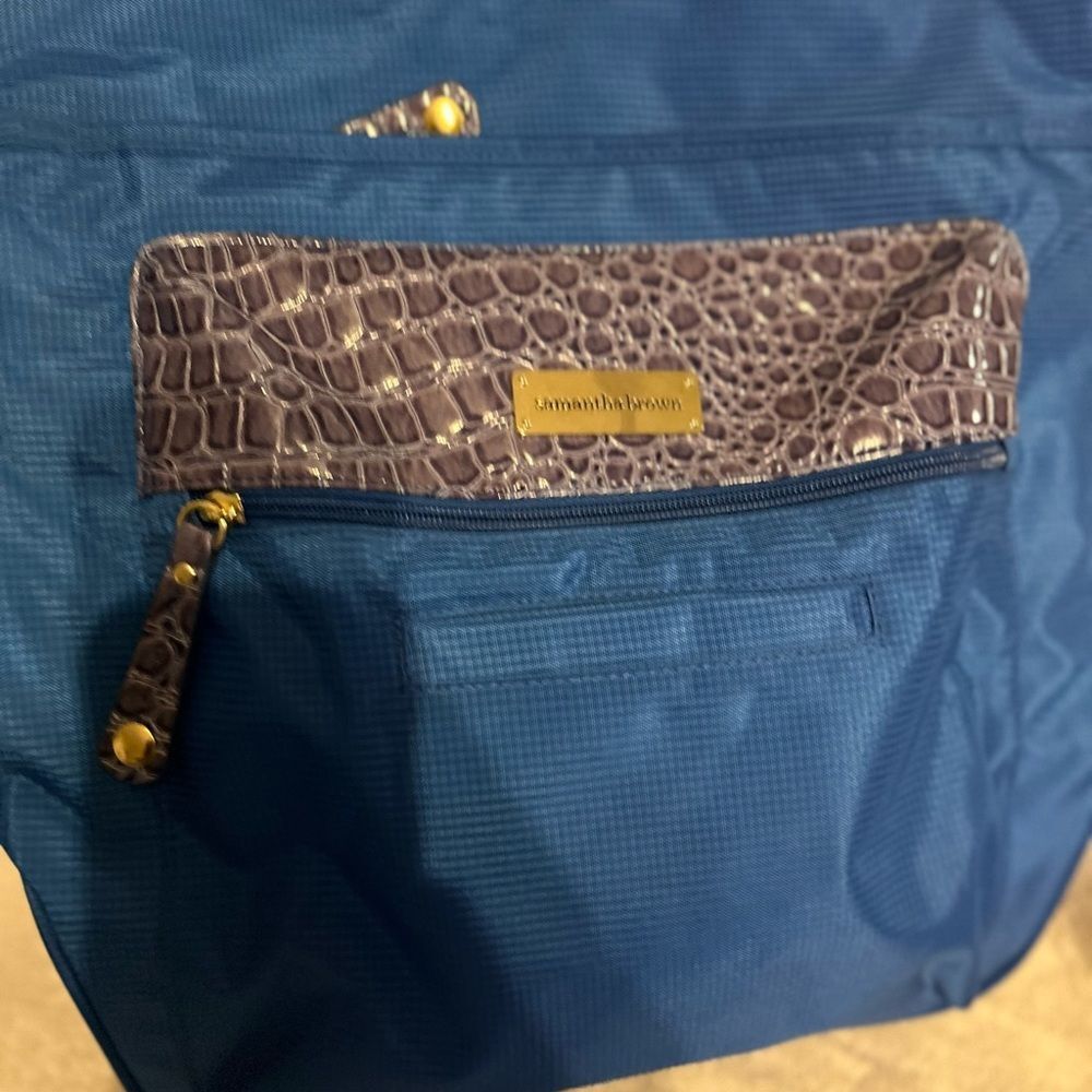 Samantha Brown  Blue Laptop Bag with Crocodile Pattern/ Travel - Picture 11 of 16